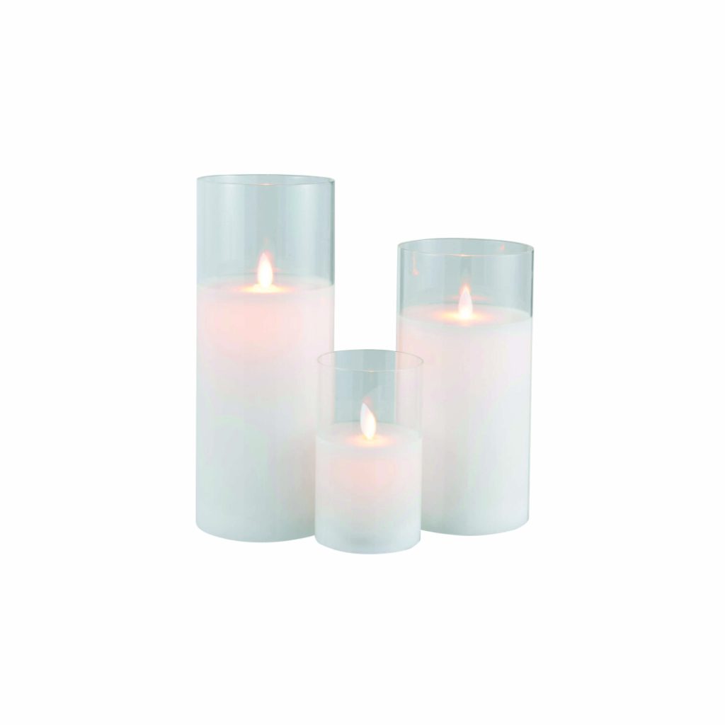 Comprar pack de 3 velas en vídrio transparente eléctricas